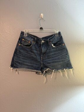Levis Classic Dark Blue Denim Cutoff Shorts - Women's